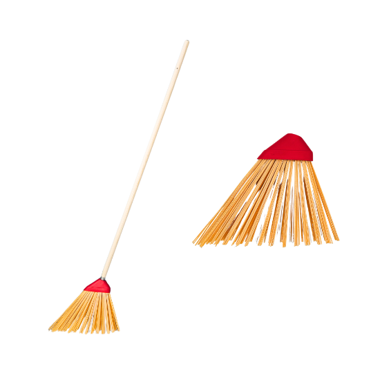 Bild von Straßenkehrerbesen schräg - mit Holzstiel und Kraftgewinde